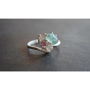 alternative raw diamond engagement ring raw crystal size 4 5 6 7 8 8 9 1…